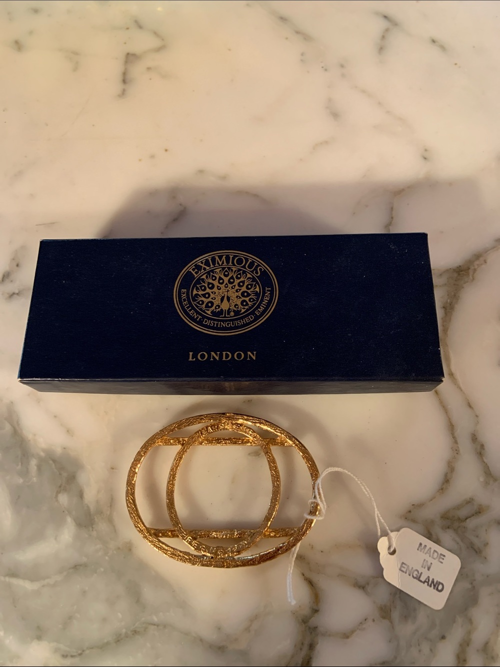 Eximious London Gold Tone Interlocking Napkin Ring